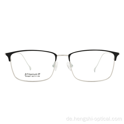 Design Eyewear Half Rand Brille Beta Semi Titanrahmen Marke Silber optische Brille Spektakel